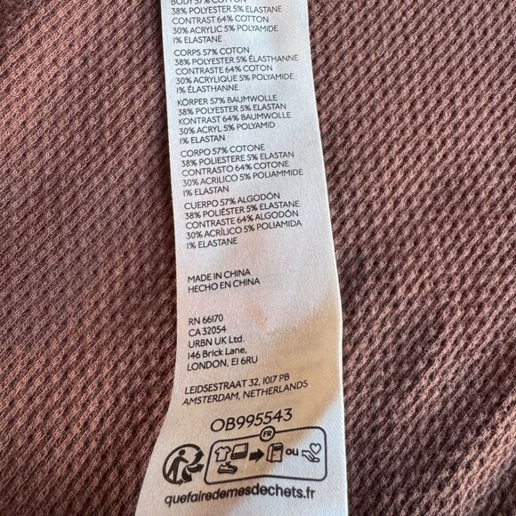 Free People Boho Crochet Sleeve Thermal Top – Size L – Mixed Knit Multicolor - Picture 5 of 6